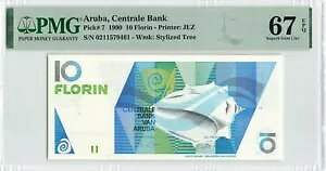 ARUBA 10 Florin 1990�AP-7�APMG 67 EPQ Superb Gem UNC�A�I�[���h �V���[�Y �v���e�B �m�[�g�B