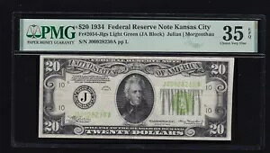 US 1934 $20 FRN �J���U�X�V�e�B LGS FR 2054-J PMG 35 EPQ CH VF (230)