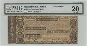 č / }T`[Zbc / {Xg / C.B. $5 11.1.1828 U PMG 20 ʎ