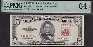 $5 1953-A @ʉݕč Fr.1533 (C-A ubN) - PMG MS64 EPQ