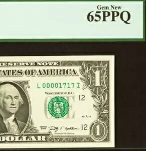 2009 $1 �A�M������s�� PCGS 65PPQ ���s�[�^�[ ���[ �V���A���ԍ� 00001717