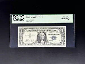 1957 B $1 �V���o�[�ؖ����X�^�[�m�[�g PCGS 66 PPQ ��Ζ����� *31642824B