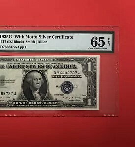 1935G-$1 Vo[ؖm[gA(mbgt)APMG GEM UNC 65 EPQ ɂO[h