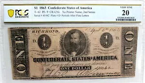 T-62 PF-9 1863 $1 R - PCGS 20 ɍׂtbP AeB 6