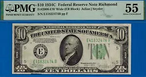 1934C $10 AM PMG 55 A PMG O[ĥ 13 b`h Fr 2008-E