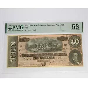 1864N PMG 58 CSA AJA 10h T-68 #51645F