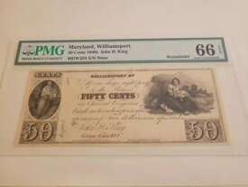 1840年代 50セント ウィリアムスポート メリーランド州 時代遅れ フラクショナル PMG GEM 66 EPQ!!!