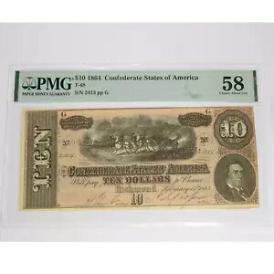1864N PMG 58 CSA AJA 10h T-68 #51647F