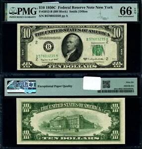 FRB 2013 B $10 1950-C AMs j[[N B-H ubN WF PMG CU66 EPQ