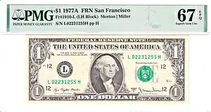 1977-A $1 �A�M������s���T���t�����V�X�R PMG �g�b�v �|�b�v 11/0 67EPQ #L02231255H
