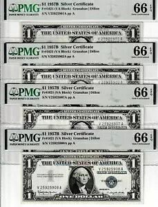 �t�@���V�[ ���s�[�^�[ �m�[�g $1 1957 B �V���o�[�ؖ��� - # 259-259 PMG 66 �� 1 �w��