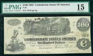 1862�N �A�����J�A���� $100 �o�[�W�j�A�B���b�`�����h �� PMG CHOICE FINE 15