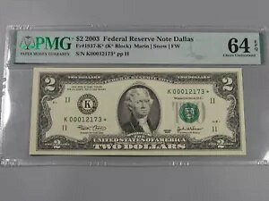 CU �N���X�v ���[ �V���A���ԍ� ?STAR? $2 FRN 2003 Note PMG CU 64 EPQ �_���X�B #25