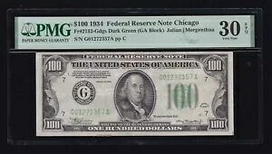 US 1934 $100 FRN �V�J�S DGS FR 2152-G PMG 30 EPQ VF (357)