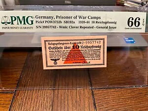 �h�C�c�ߗ����e�� POW3752b SB192a 10 Reichspfennig / PMG GEM 66 EPQ!