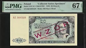 |[hW{ 20 YeB` 1948 PMG 67 EPQ UNC sbN #137CS1 V[Y KE