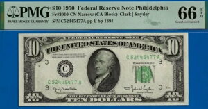1950N $10 AM PMG 66EPQ tBftBA 2Ԗڂɍō̃jAgbv |bv