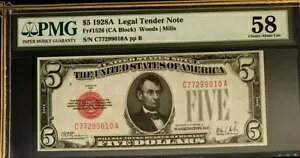1928A $5 PMG58 UNC č@ʉ݂ɂĂ̑I ؍/H bhV[