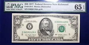 1977 $50 AMs Fr-2119-E b`h PMG65 WF EPQ