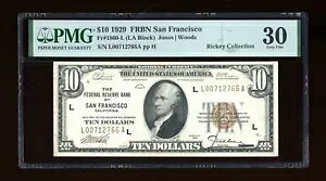DBR 1929 $10 FRBN TtVXR_1860-L PMG 30 VA L00712766A
