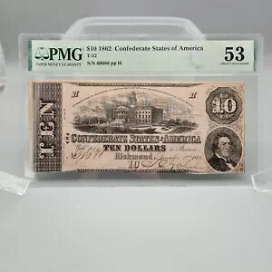 1862 $10 T-52 R PMG AU53 n}[JbgLZ܂