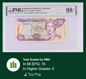 [ S/N gbv |bv] o~[_ 5 h 2000 P51a PMG 68 SUPERB GEM UNC EPQ QEII #631