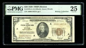 DBR 1929 $20 FRBN {Xg_1870-A PMG 25 VA A00914823A