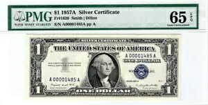 �_���l1620 $1.00 1957A �V���o�[�ؖ��� PMG ��Ζ����� 65 EPQ 4 �� SN