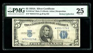 DBR 1934-A $5 Vo[ ~[ X^[ Fr. 1651m* PMG 25 VA *05045174A