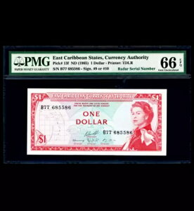 1965 ���J���u�C�����A�ʉݓ��� $1 P-13f RADAR PMG 66 EPQ