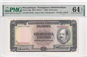 モザンビーク、50 エスクード、1958 年、UNC、p106a