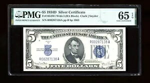 DBR 1934-D $5 Vo[ WF Fr. 1654Wi Ch I RA ubN PMG 65 EPQ VA R00287138A