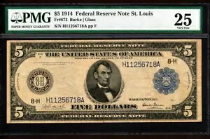Fr.873 1914 $5 ZgCXuo[N OXv FRN PMG 25 VF+X[p[ A RNeBu