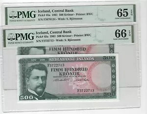 1961 �A�C�X�����h 500 KR P45a LO2 PMG 65EPQ 66EPQ PM125-28