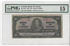 1937 N Ji_s BC-24aA$10 Osb/Tow SN AD 1720420 PMG F-15