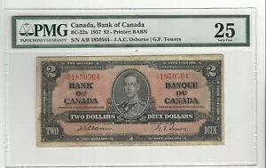 1937 BOC $2 Note BC-22a、Ser #A/B 1850564 Osb/Tow PMG VF-25