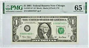 $1 2001 STAR NOTE - PMG Graded 65EPQ FR1927-G* FRN - G[ *823