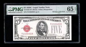 DBR 1928-C $5 �@���ΐ_��1528 FA �u���b�N PMG 65 EPQ �V���A�� F12106483A