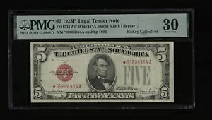 DBR 1928-F $5 ���[�K�����C�h I STAR Fr. 1531Wi* PMG 30 �V���A�� *09606964A