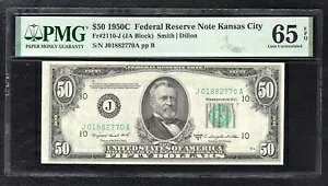 FR 2110-J 1950-C $50 FRN �A�M�����������A�~�Y�[���B�J���U�X�V�e�B PMG GEM UNC-65EPQ