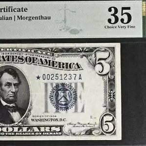 1934 $5 Vo[ؖ - PMG Very-Fine 35 - u[V[ - X^[ - Fr 1650*