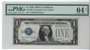 1928 $1 Vo[ؖut@j[ obNv PMG 64 - SN 77697501 + Mtg! US1S