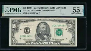 AC 1969 $50 FRN �N���[�u�����h �X�^�[�m�[�g PMG 55 EPQ Fr 2114-D*
