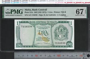 1967 (ND 1973) �}���^ 1 �����APMG 67 EPQ�ASuperb Gem UNC�A�s�b�N# 31b �g�b�v �|�b�v