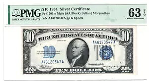 1934 h 10 Vo[ ~[ WF Fr. 1701m PMG 63 EPQ