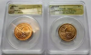 2015-P + 2015-D lCeBu AJ z[N̓SH $1 h - ANACS MS67
