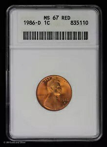 1986 D �����J�[���L�O�� �Z���g 1c ANACS MS 67 ���b�h |�~���g�X�e�[�g�\�[�v�{�b�N�X
