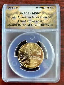 2019 P American Innovation Dollar ���̓��� MS67 ANACS �t�@�[�X�g�X�g���C�N����