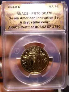 2019-S $1 American Innovation-W[WA ANACS PR 70 DCAMugXeB[Y K[fv
