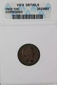 1902 �o�[�o�[ �V���o�[ �_�C�� ANACS VG-8 �ڍ� �\�[�v�{�b�N�X - *DoubleJCoins* JL1100-200
